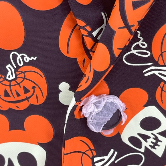 Mickey Mouse Pumpkin Disney Party Halloween Glow Blazer Light Up Tie L\XL New - Picture 9 of 12